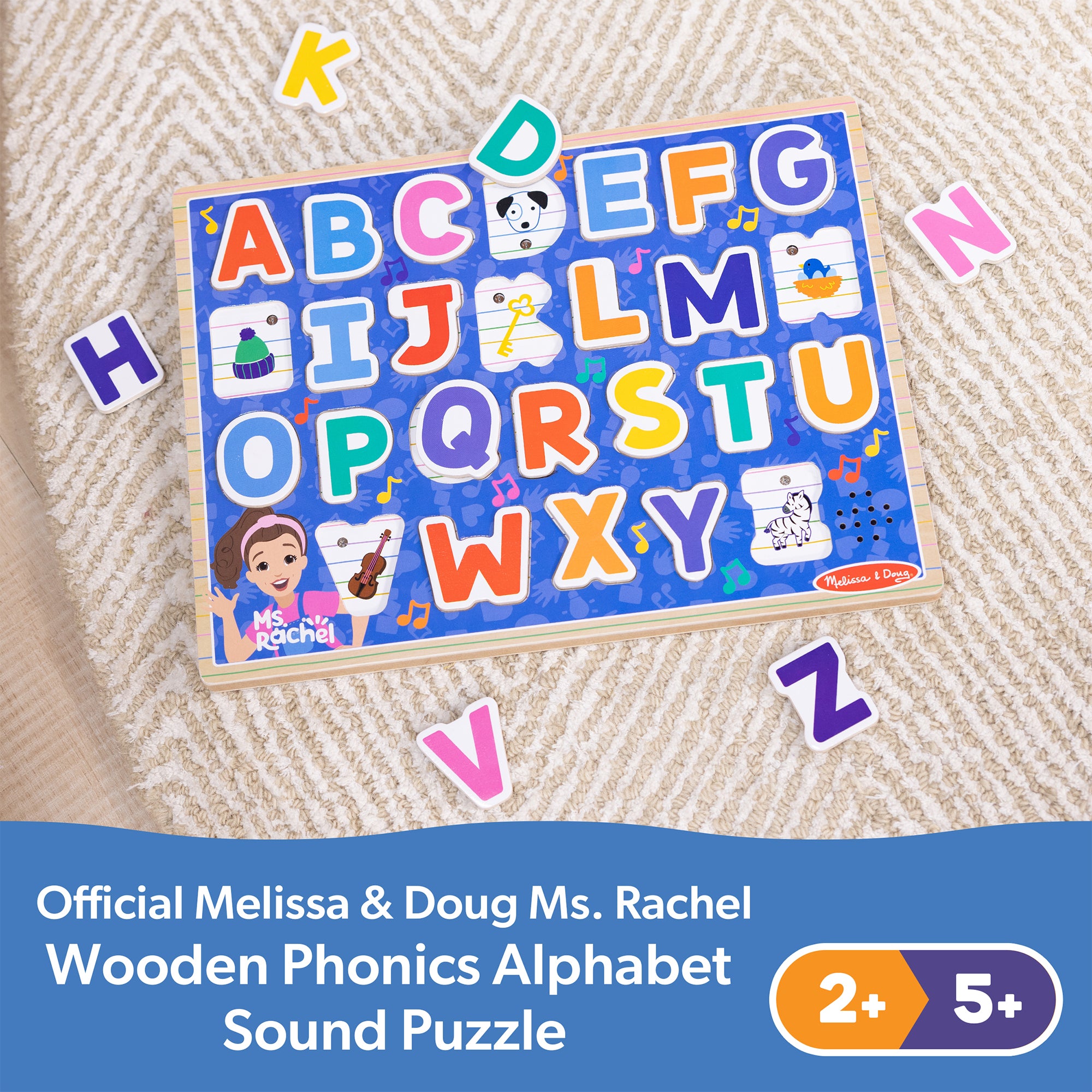 Ms. Rachel? Wooden Phonics Alphabet Sound Puzzle - 24 Pieces - Image 9