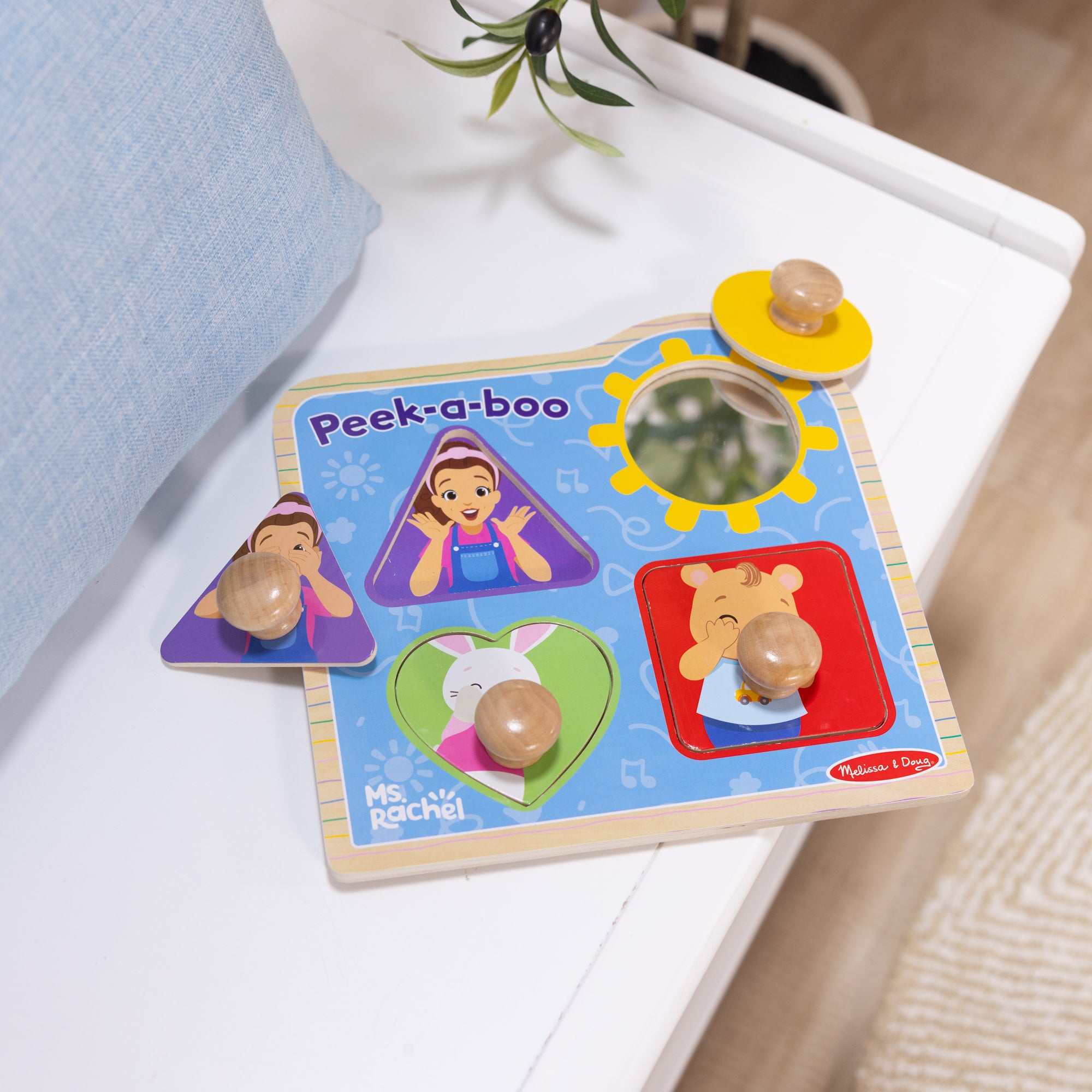 Ms. Rachel? Wooden Peek-a-Boo Jumbo Peg Puzzle ?C 4 Pieces - Image 9