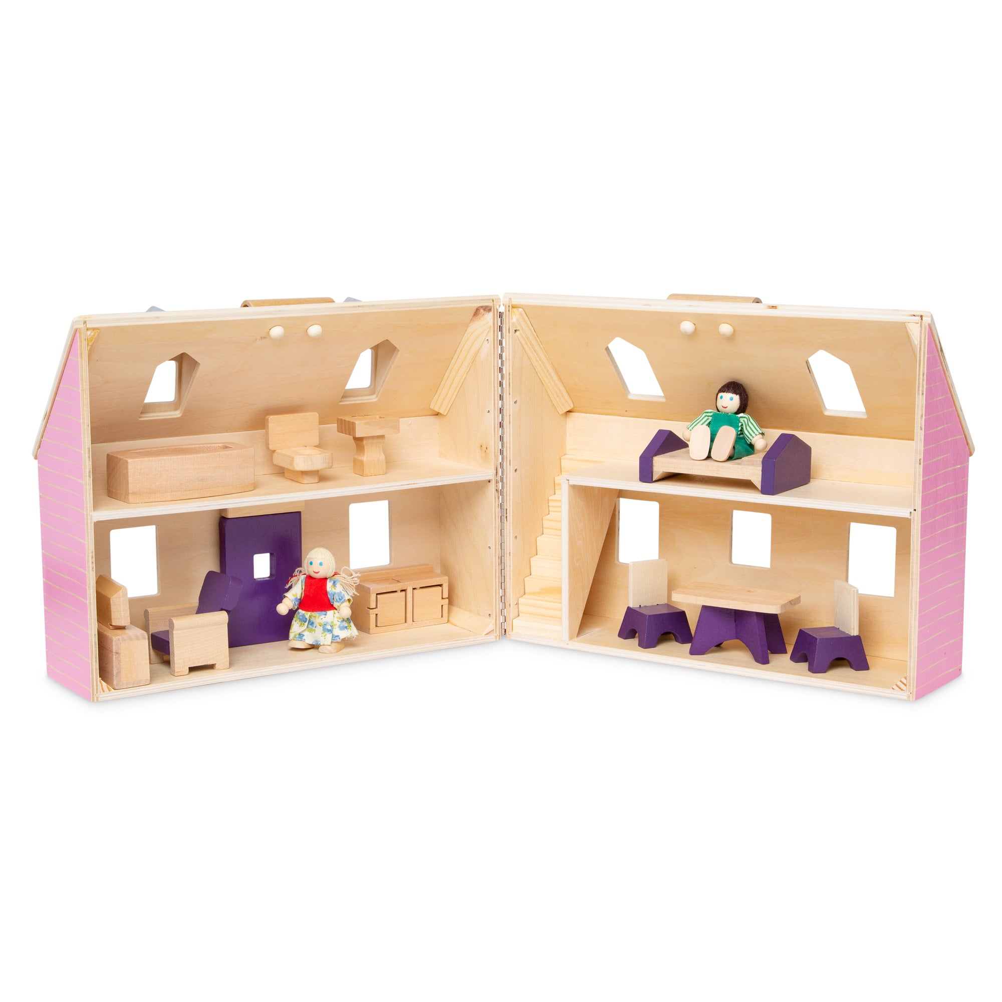 Wooden Fold & Go Dollhouse - Image 4