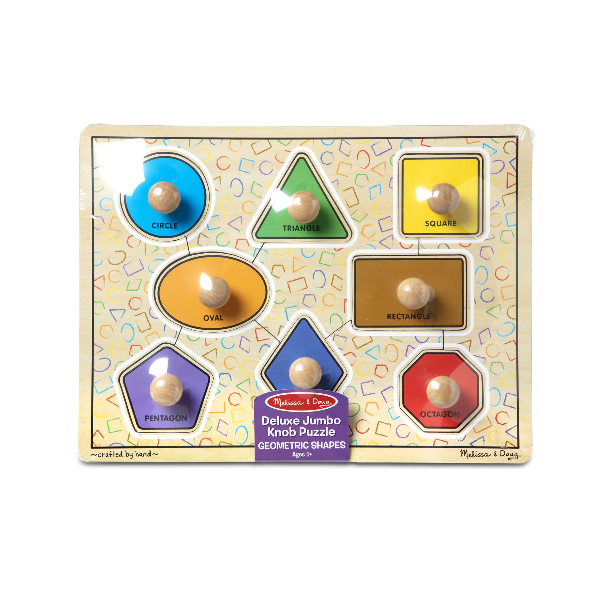 Geometric Shapes Deluxe Jumbo Peg Puzzle - 8 Pieces - Image 3