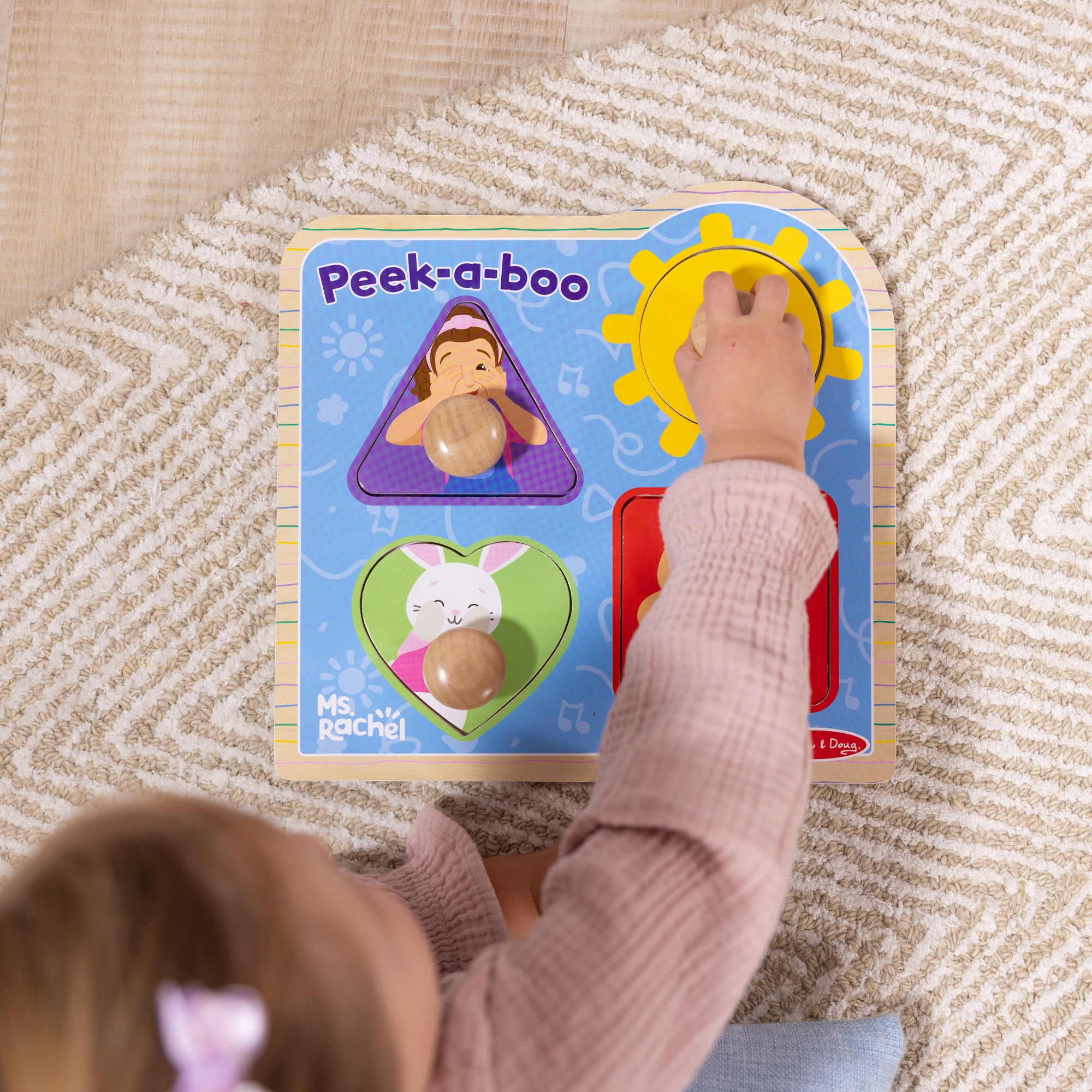 Ms. Rachel? Wooden Peek-a-Boo Jumbo Peg Puzzle ?C 4 Pieces - Image 5
