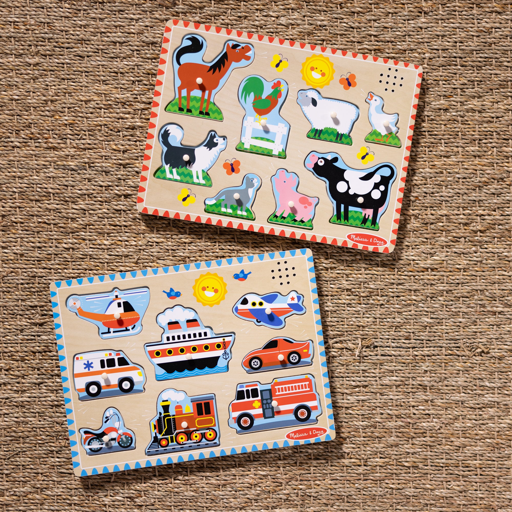 Wooden Sound Puzzle 2-Pack ?C Farm Animals. Vehicles - Image 9