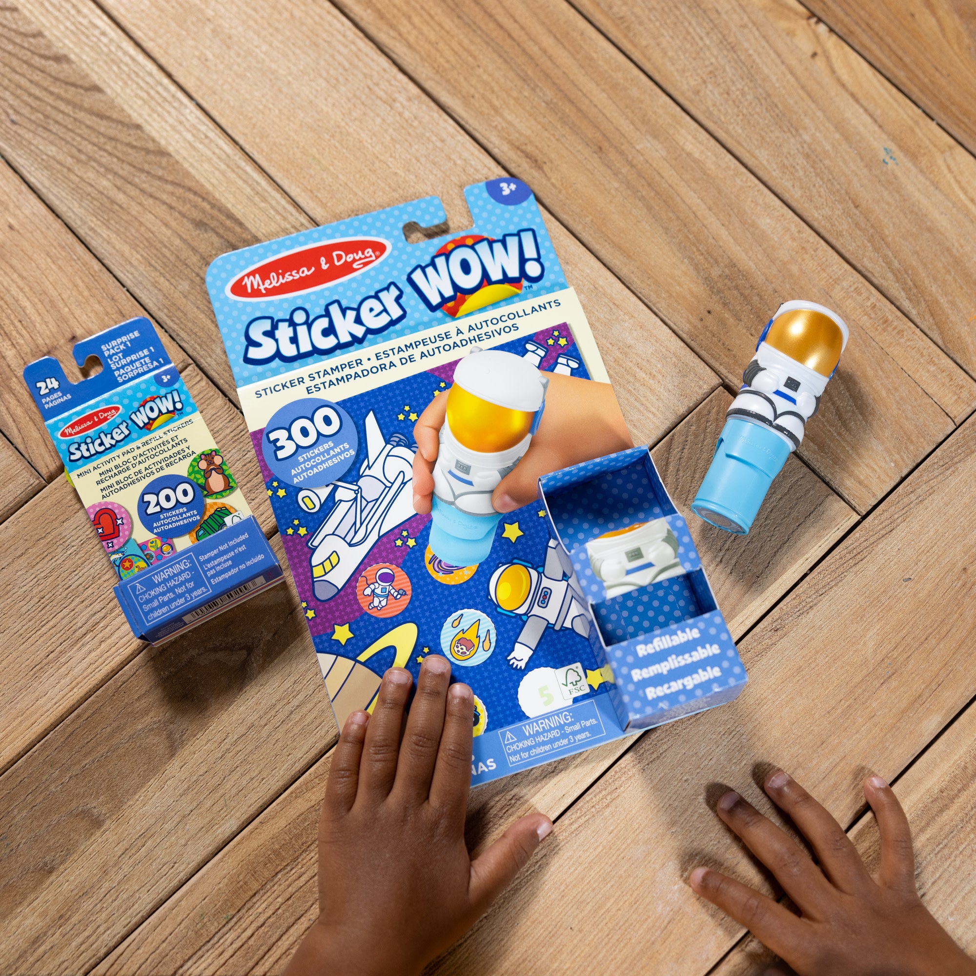 Sticker WOW!? Astronaut Bundle: Activity Pad & Sticker Stamper + Mini Activity Pad and 200 Refill Stickers - Image 2