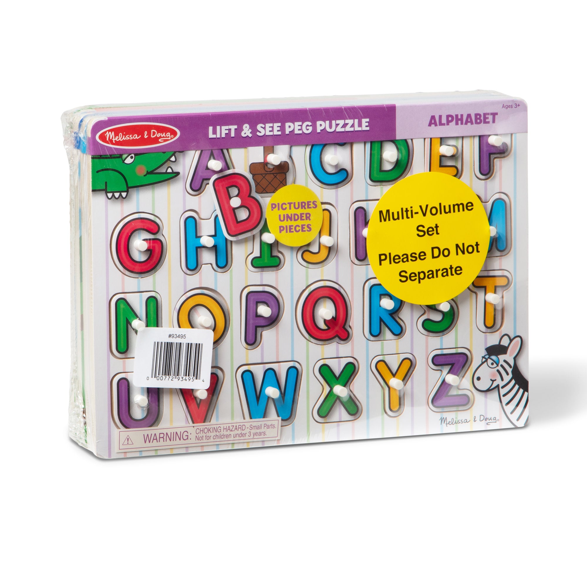 Wooden Peg Puzzle 6-Pack: Vehicles. Numbers. Safari. Farm. Pets. Alphabet - Image 3