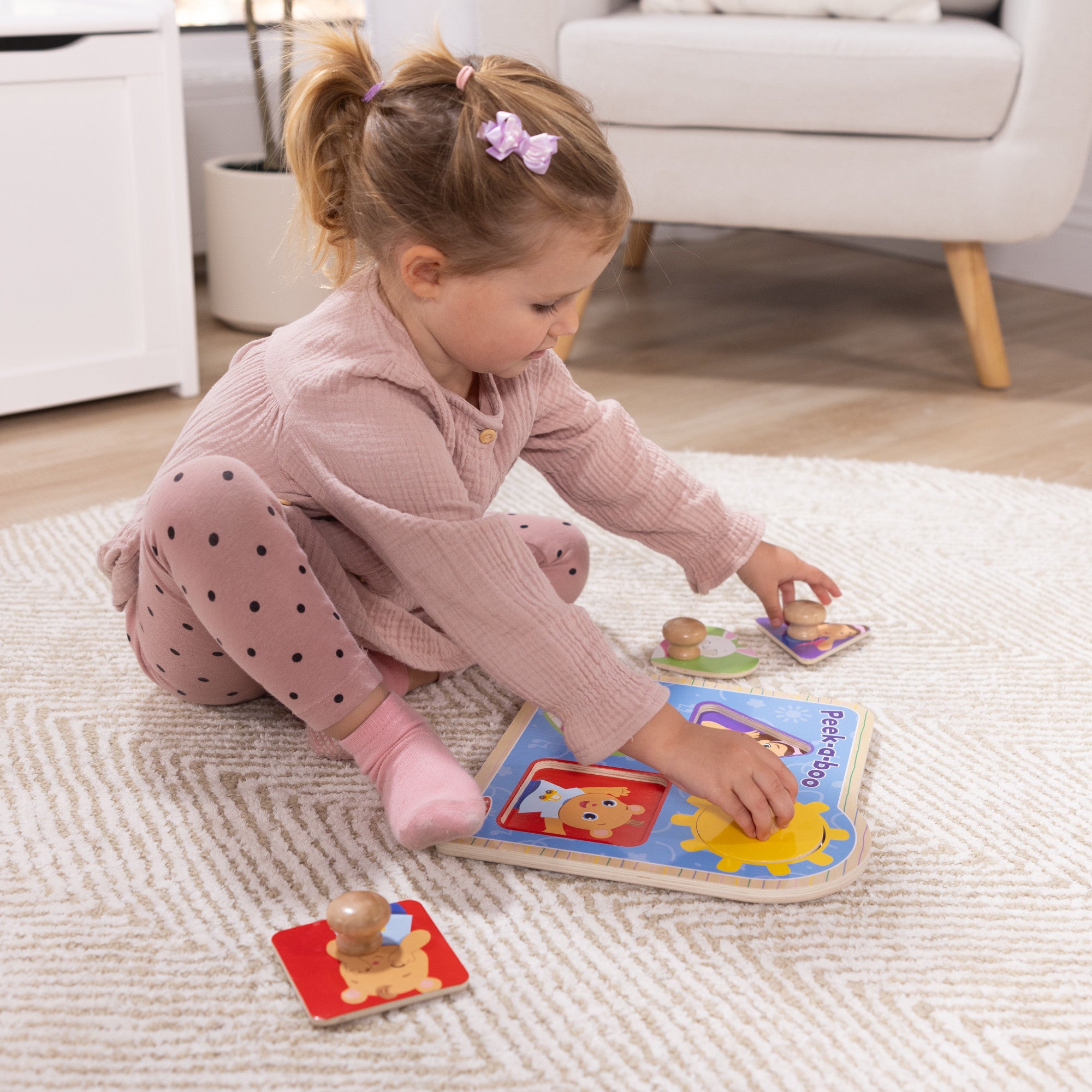 Ms. Rachel? Wooden Peek-a-Boo Jumbo Peg Puzzle ?C 4 Pieces - Image 7