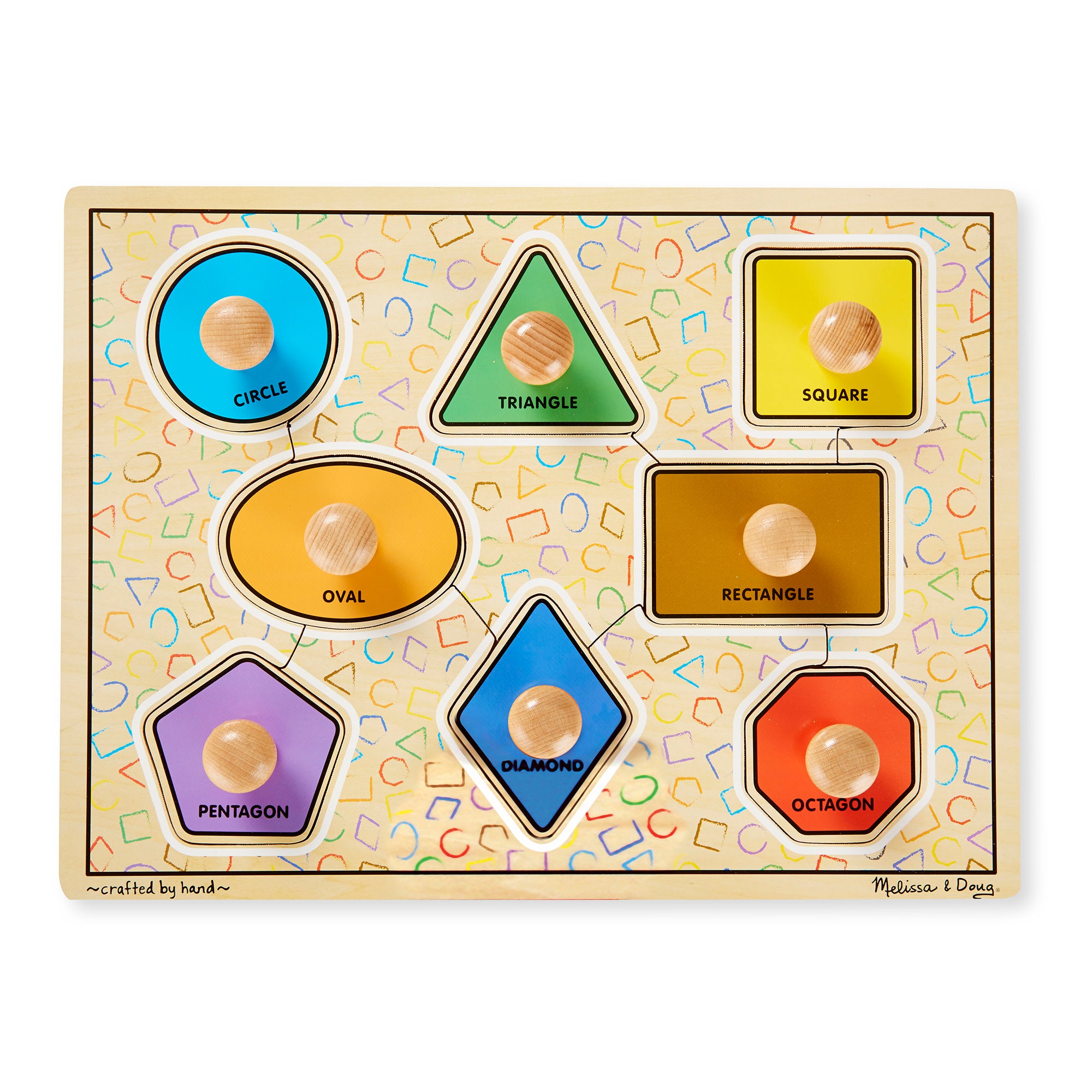 Geometric Shapes Deluxe Jumbo Peg Puzzle - 8 Pieces - Image 4