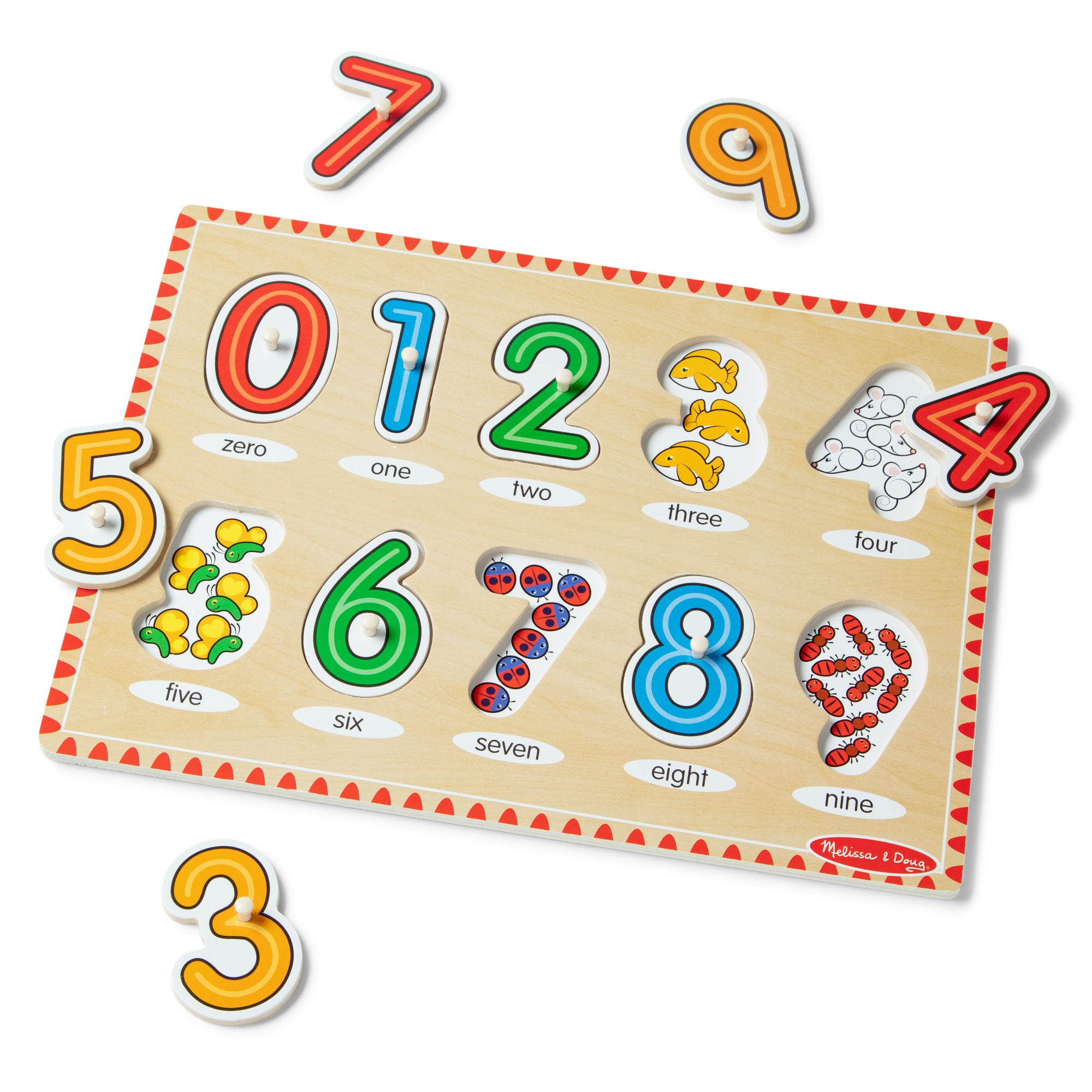 Lift & See Numbers Peg Puzzle - 10 Pieces - Image 4