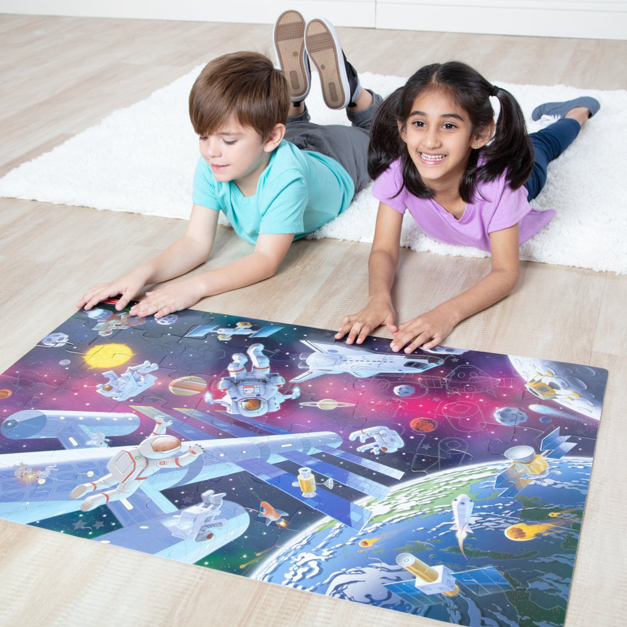 Outer Space Glow-in-the-Dark Floor Puzzle ?C 48 Pieces - Image 2