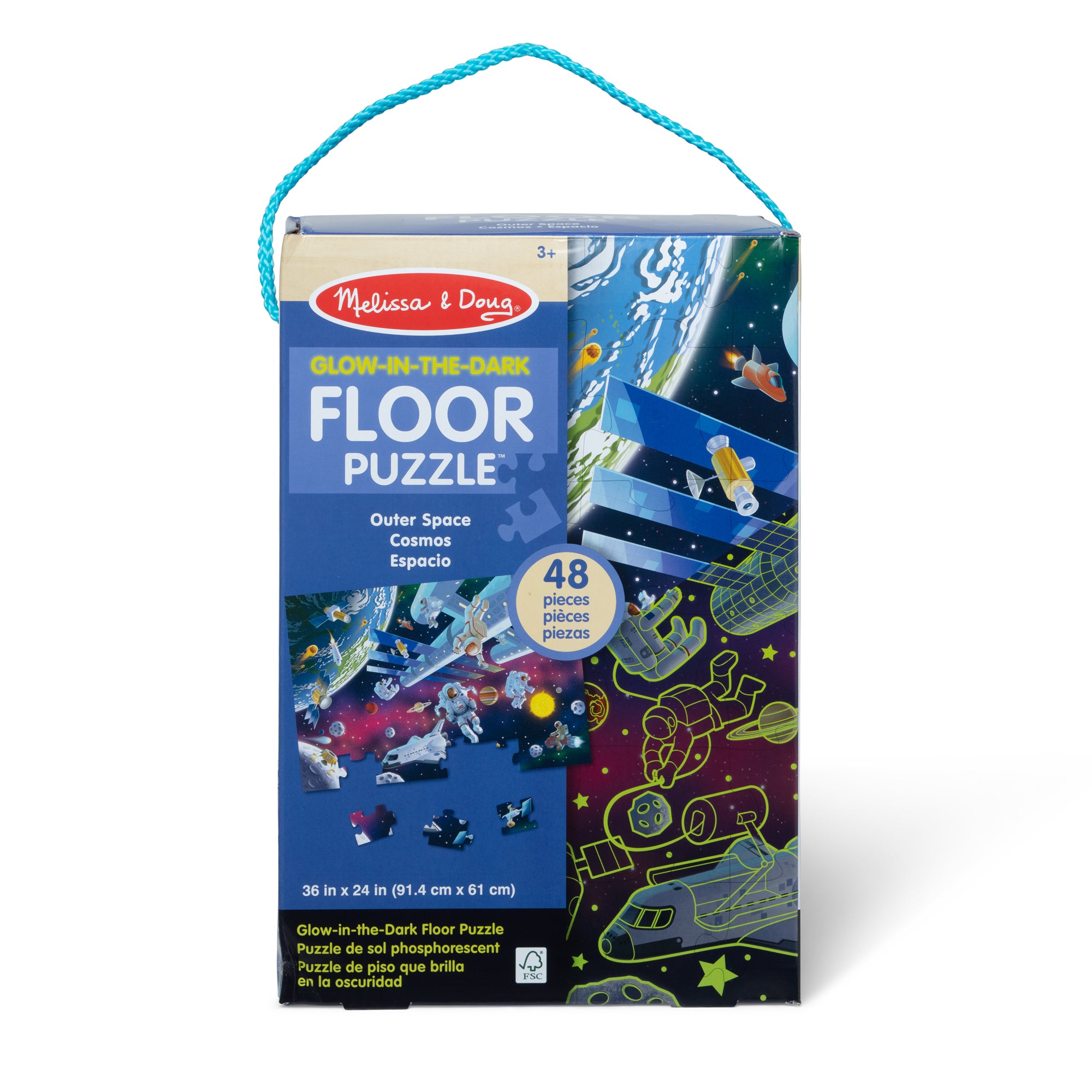Outer Space Glow-in-the-Dark Floor Puzzle ?C 48 Pieces - Image 3