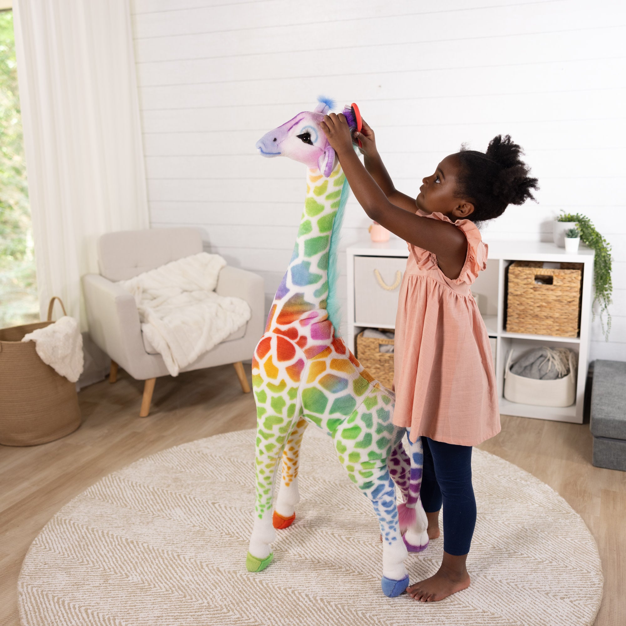 Rainbow Giraffe Lifelike Plush - Image 2