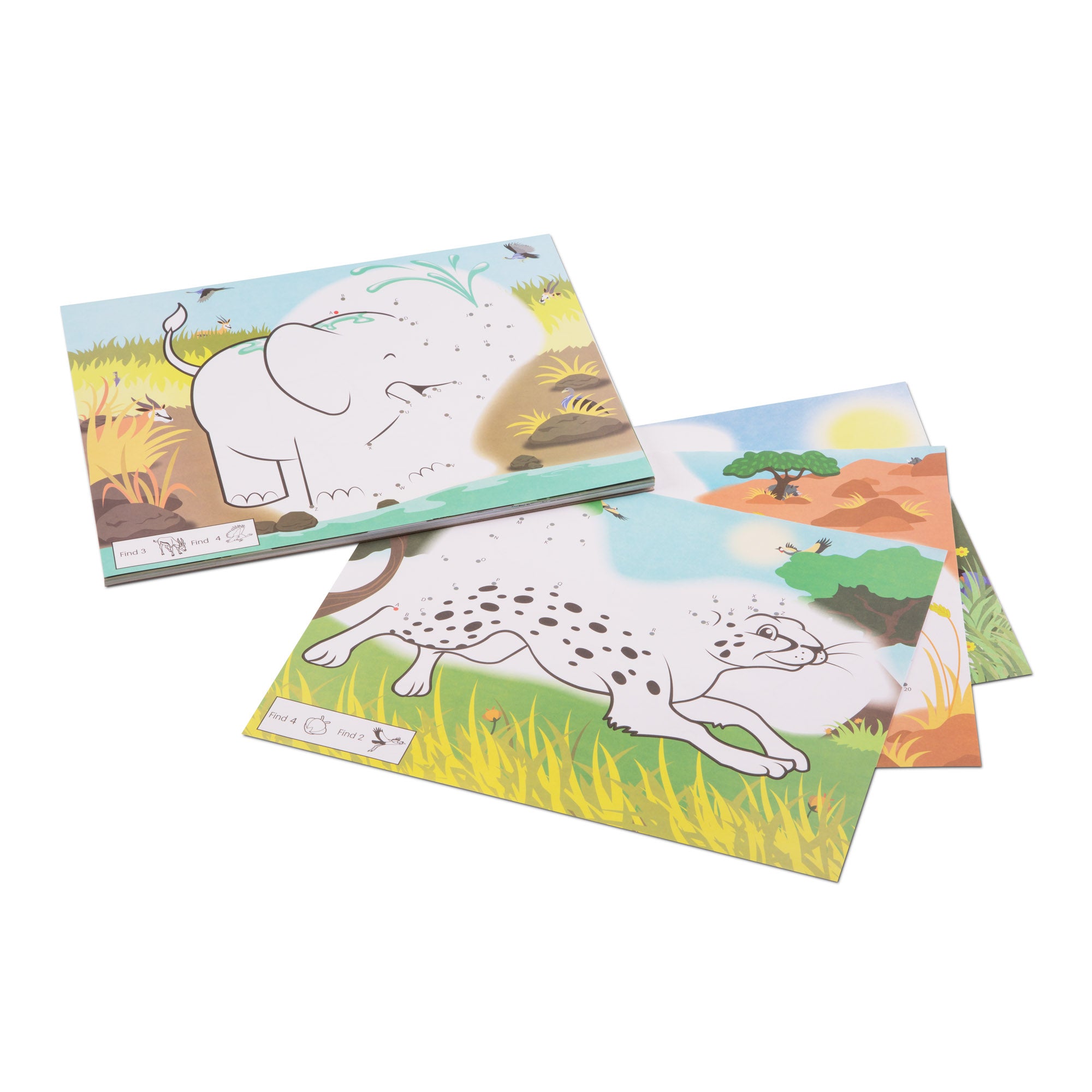 ABC 123 Dot-to-Dot Coloring Pad ?C Wild Animals - Image 4