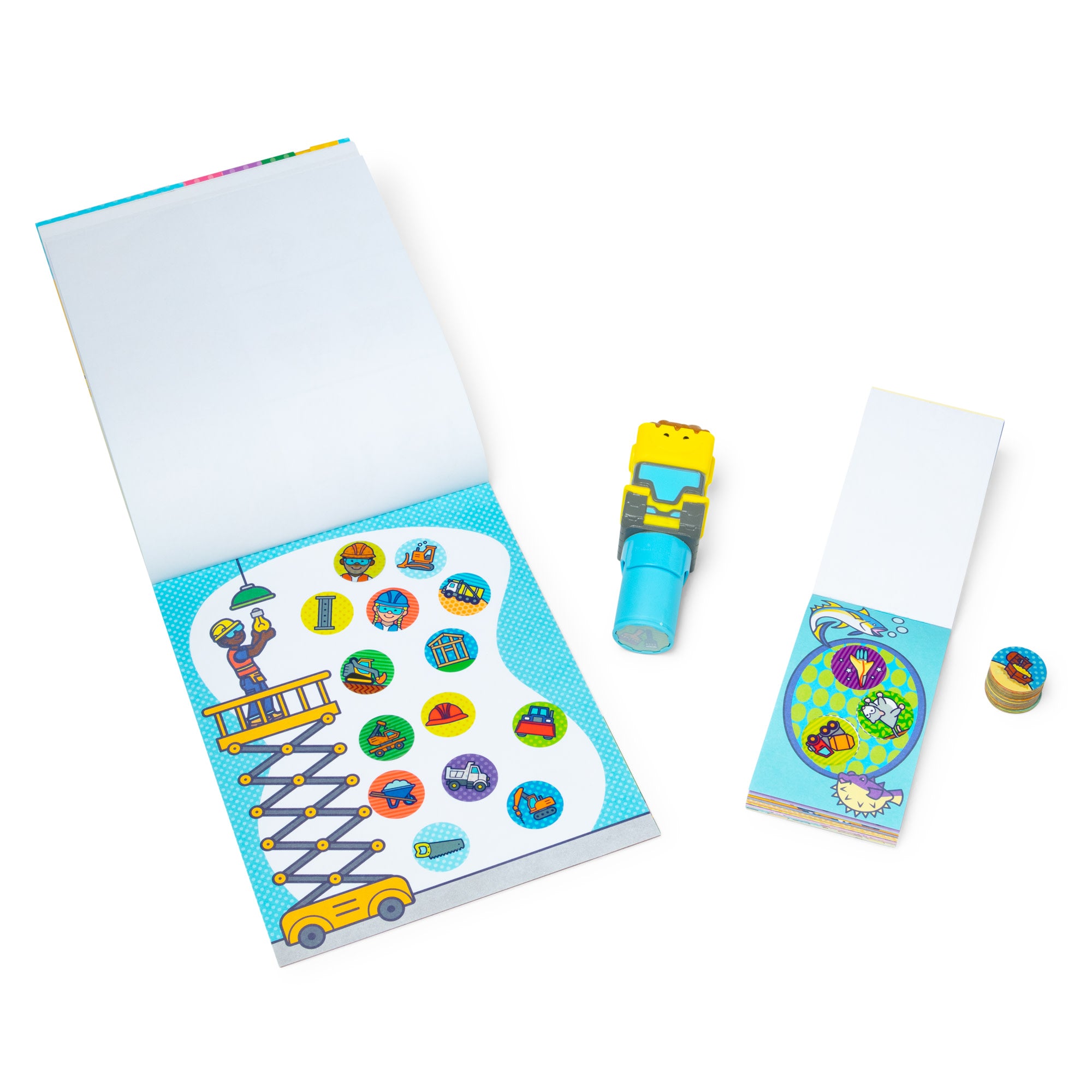 Sticker WOW!? Bulldozer Bundle: Activity Pad & Sticker Stamper + Mini Activity Pad and 200 Refill Stickers - Image 4