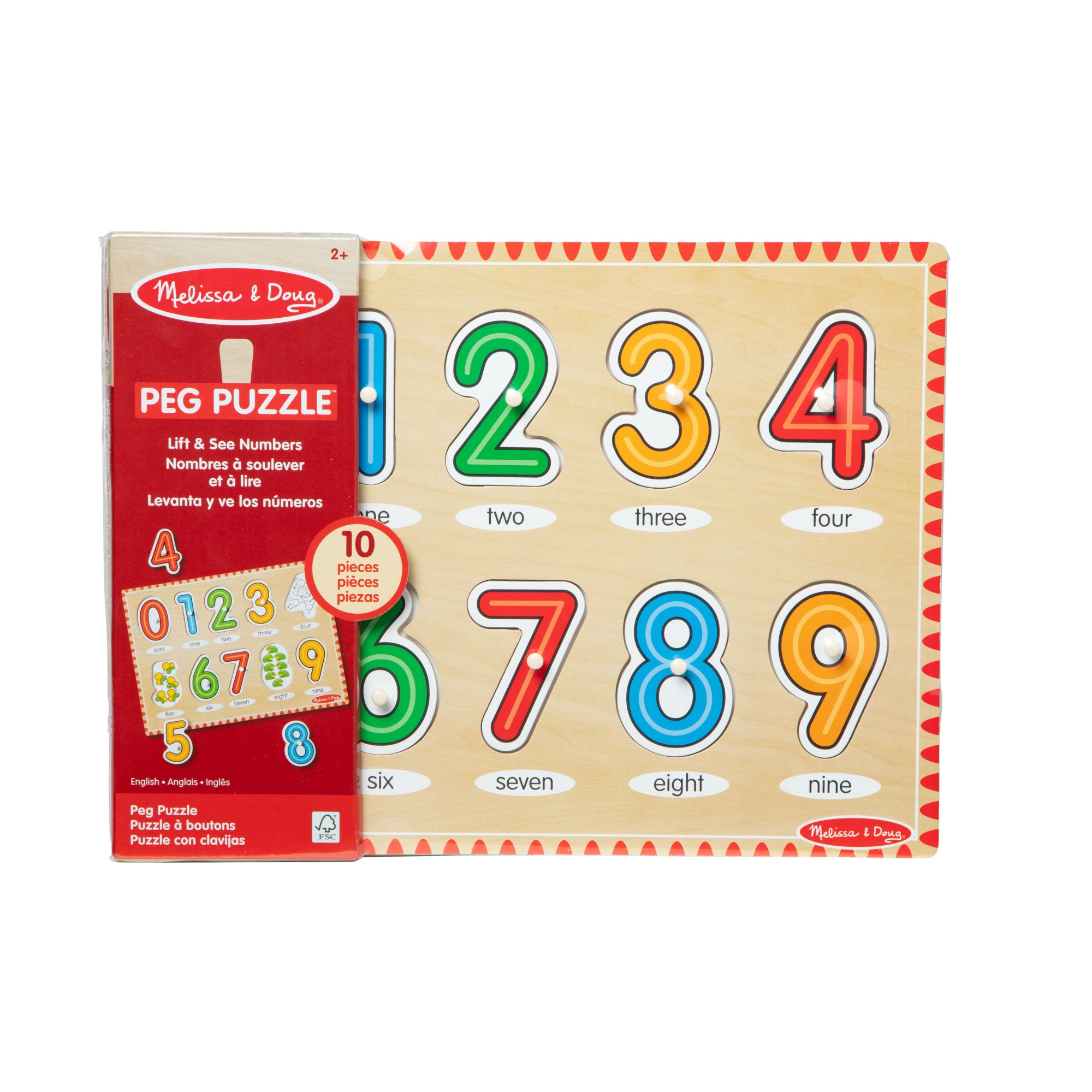 Lift & See Numbers Peg Puzzle - 10 Pieces - Image 3