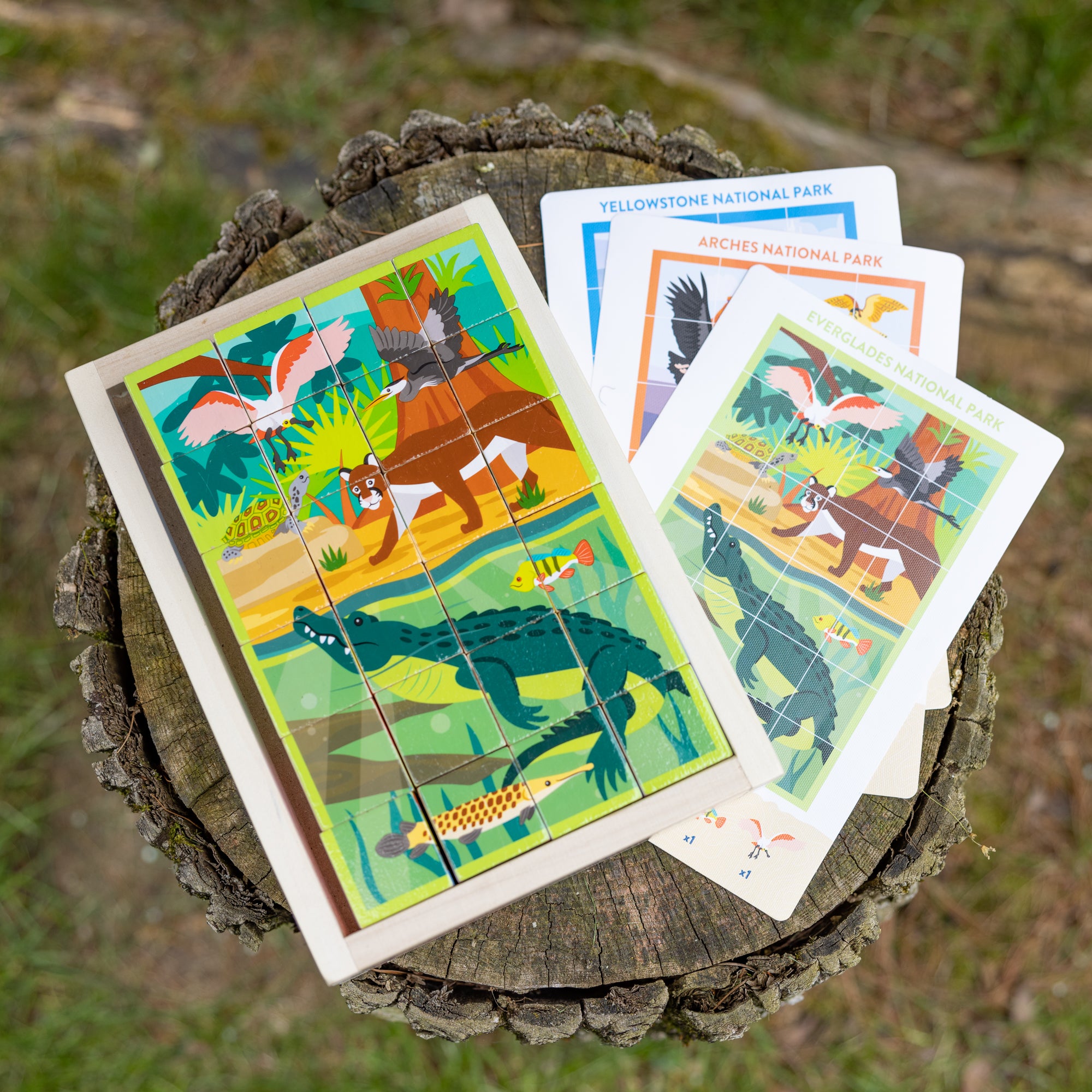 National Parks Alphabet & Animals Cube Puzzle ?C 24 Wooden Block Pieces - Image 9