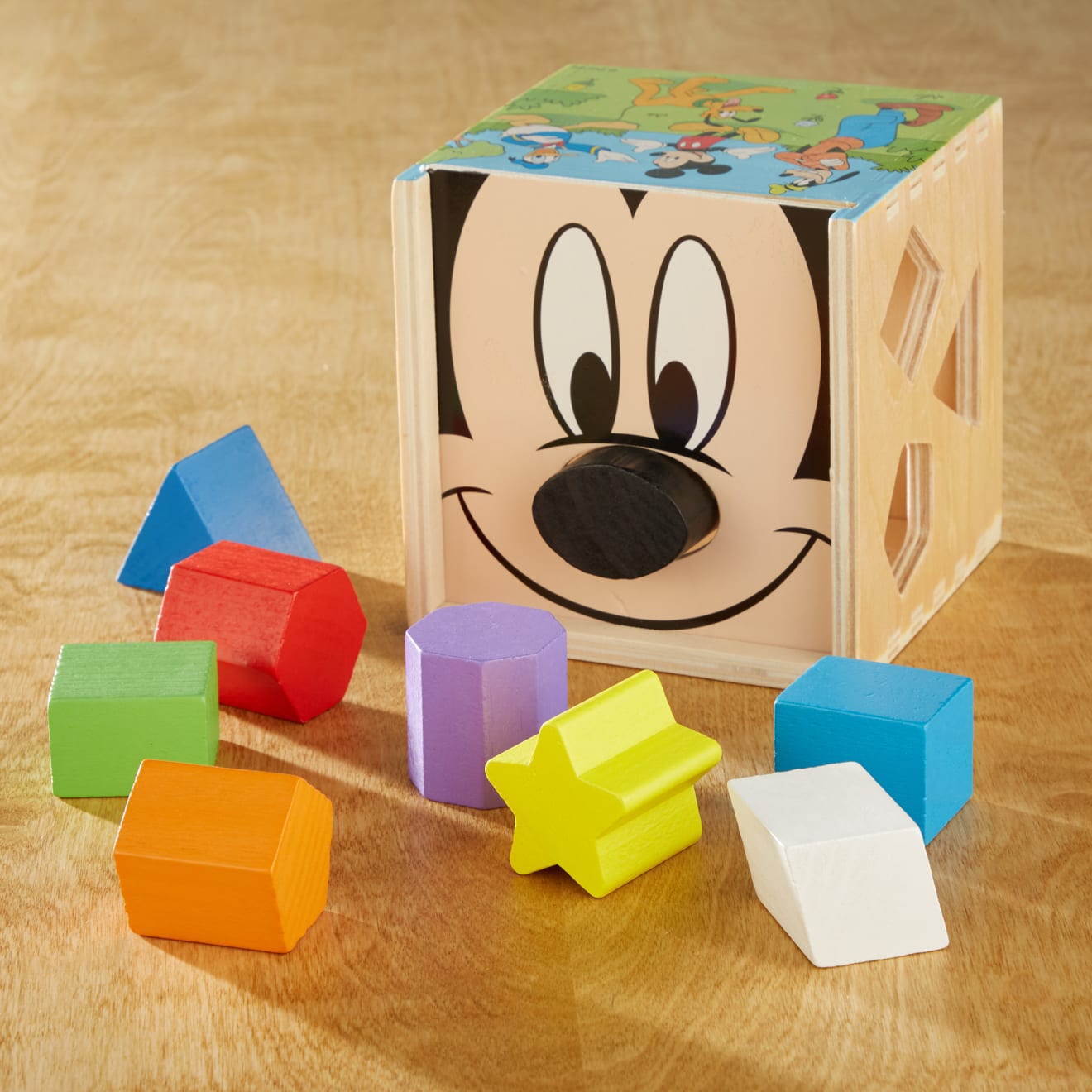 Disney Mickey Mouse & Friends Wooden Shape Sorting Cube - Image 9