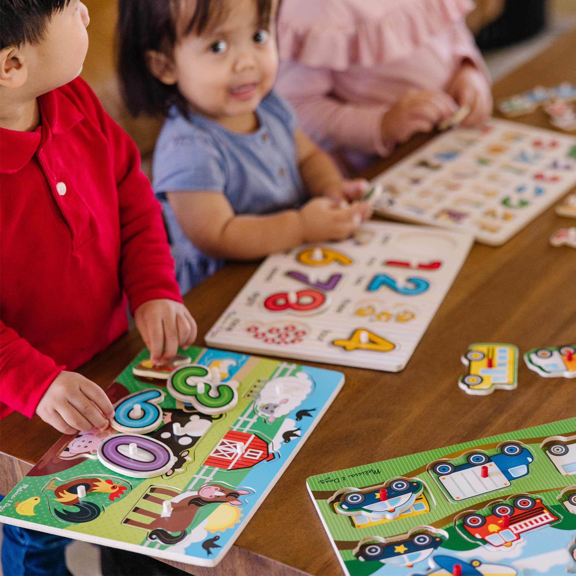 Wooden Peg Puzzle 6-Pack: Vehicles. Numbers. Safari. Farm. Pets. Alphabet - Image 9