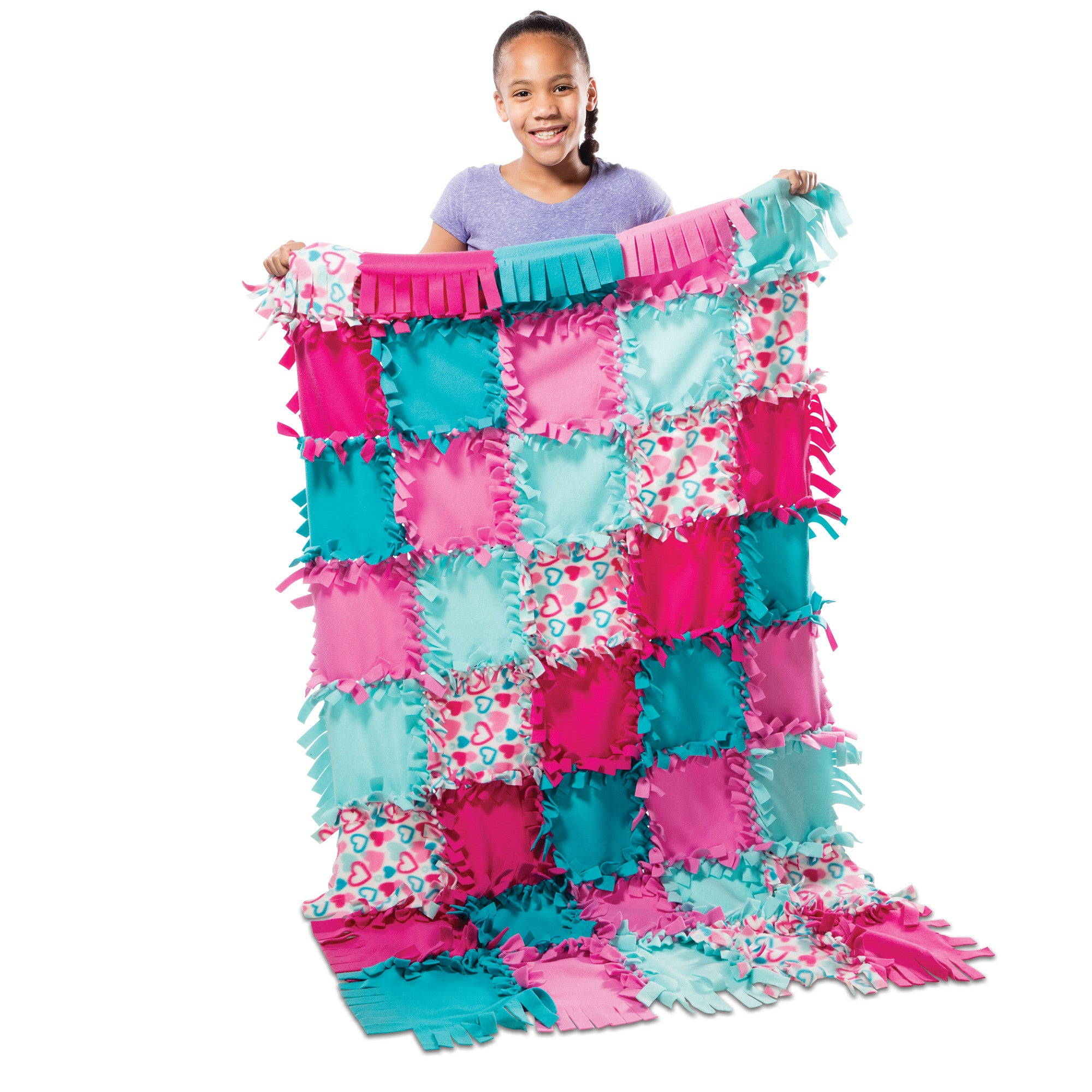 Created by Me!? Heart Fleece Blanket No-Sew Craft Kit - Image 3