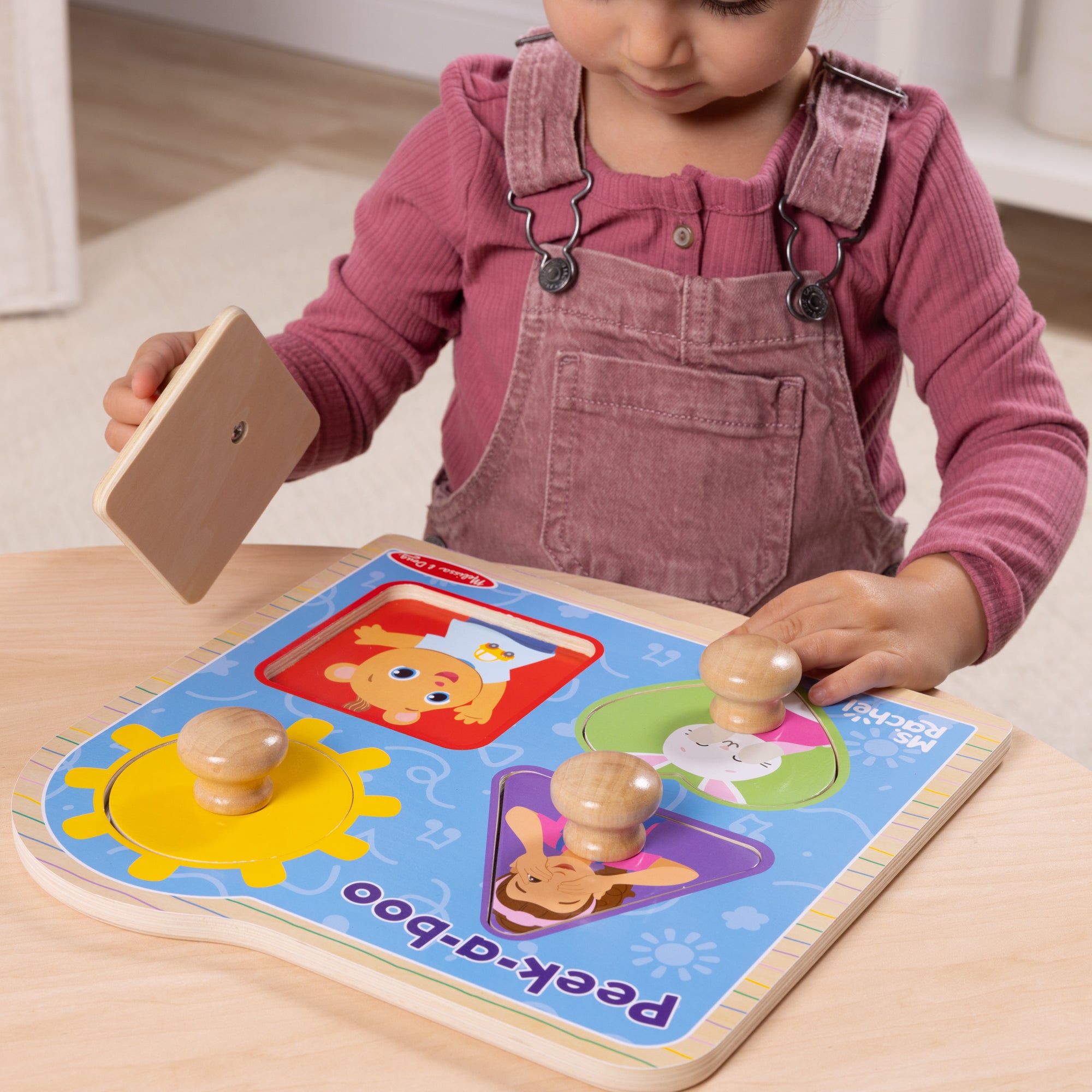 Ms. Rachel? Wooden Peek-a-Boo Jumbo Peg Puzzle ?C 4 Pieces - Image 10