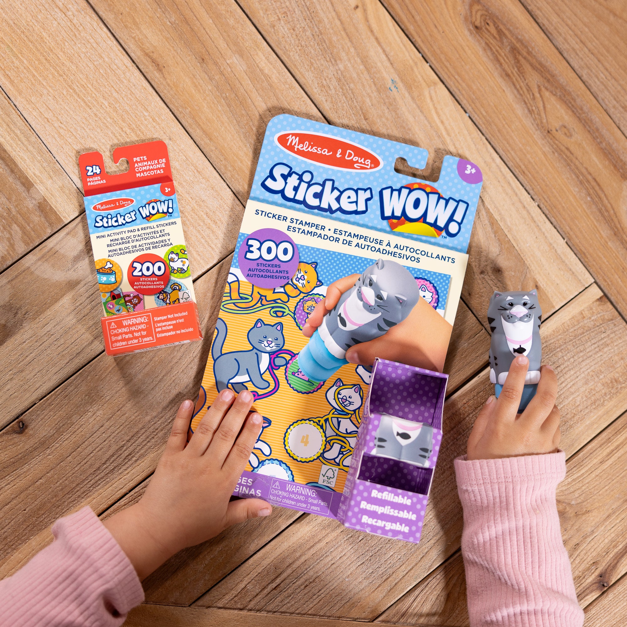 Sticker WOW!? Cat Bundle: Activity Pad & Sticker Stamper + Mini Activity Pad and 200 Refill Stickers - Image 2