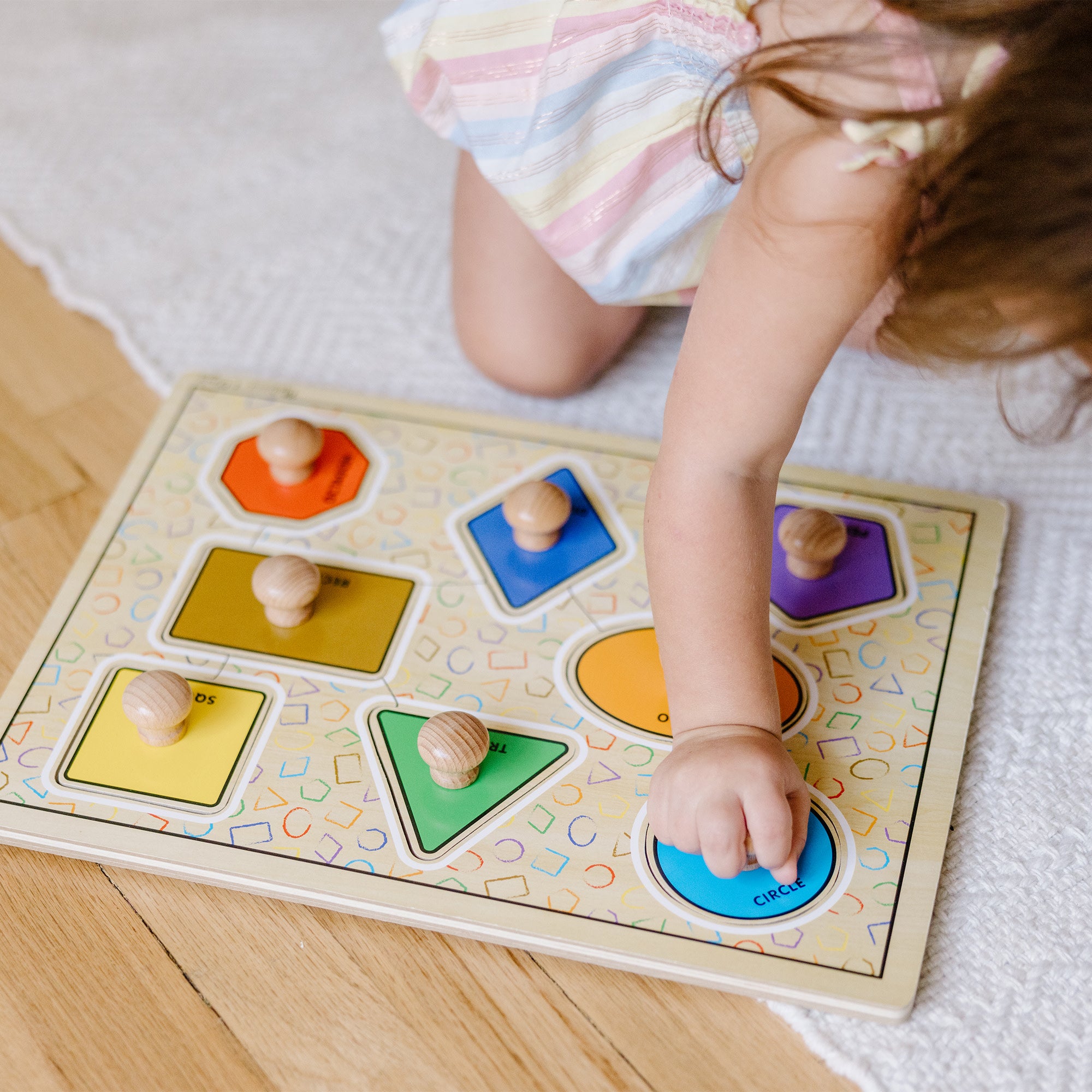 Geometric Shapes Deluxe Jumbo Peg Puzzle - 8 Pieces - Image 6