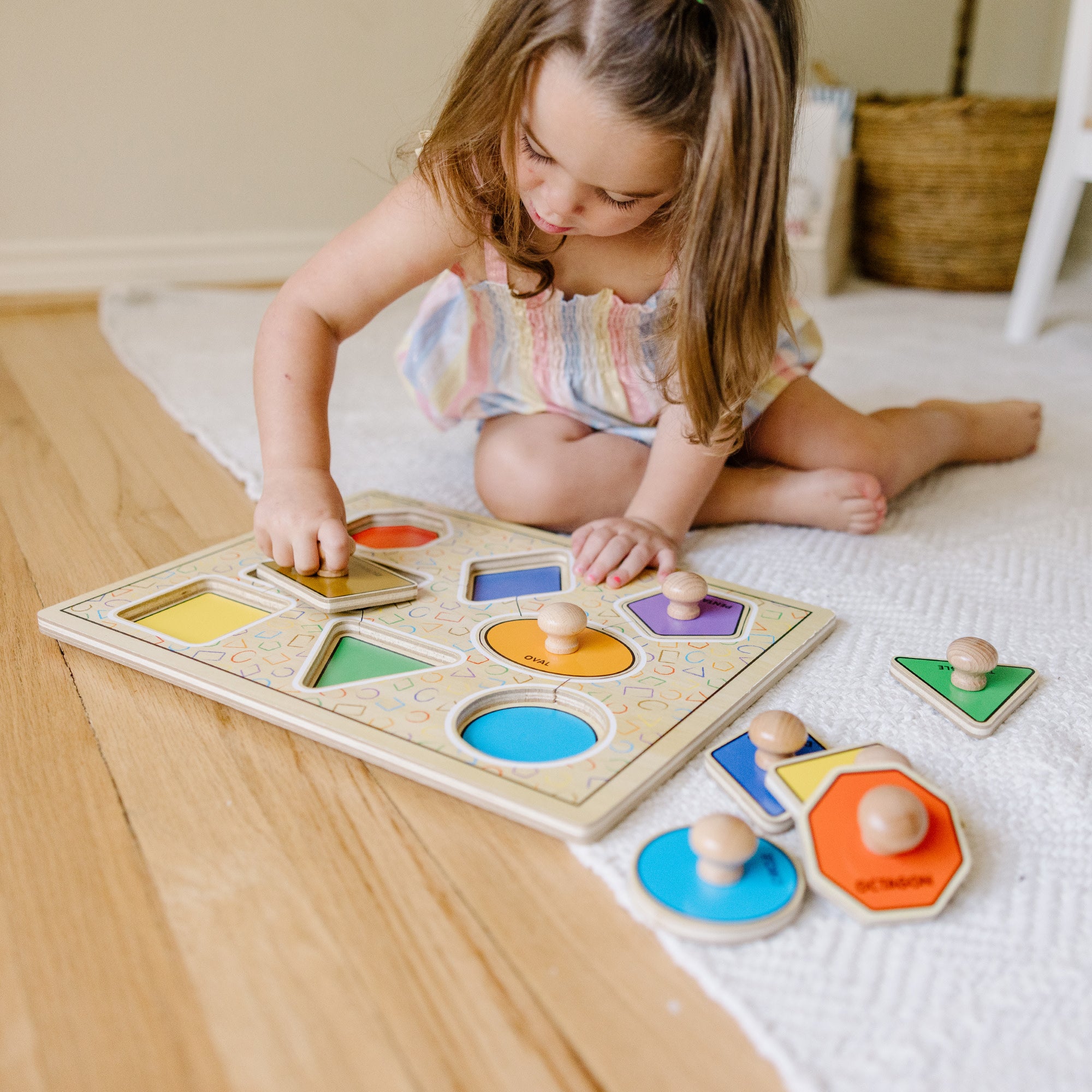 Geometric Shapes Deluxe Jumbo Peg Puzzle - 8 Pieces - Image 8