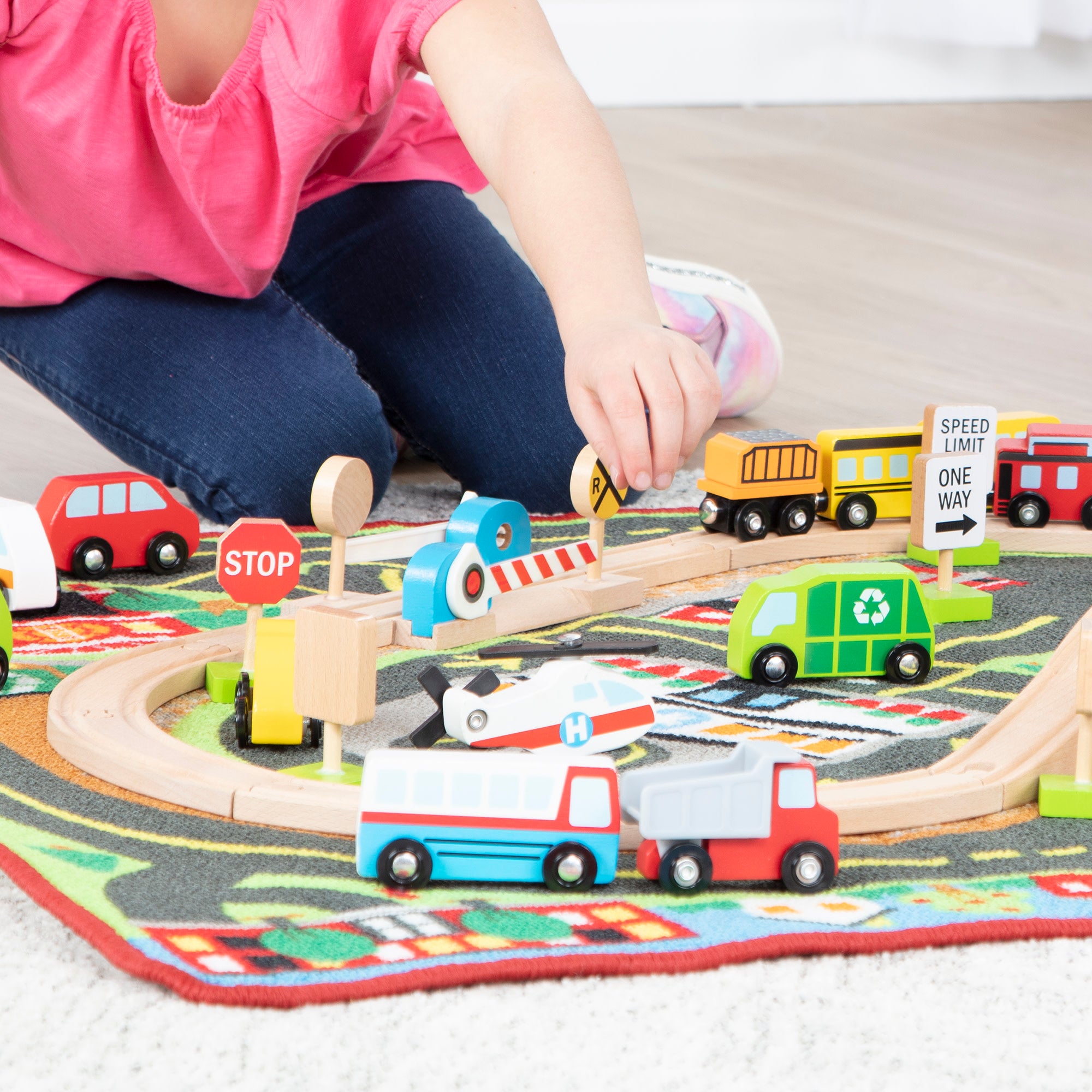 Deluxe Multi-Vehicle Activity Rug Play Set - Image 5