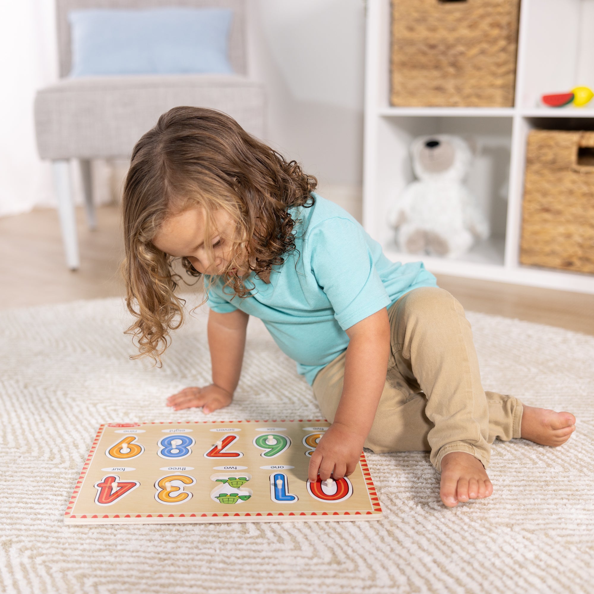 Lift & See Numbers Peg Puzzle - 10 Pieces - Image 2